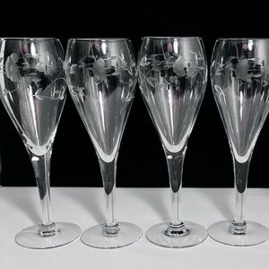 Set of 4 PRINCESS HOUSE HERITAGE Tulip Champagne Glasses